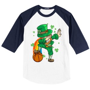 Dabbing Leprechaun St Patricks Day Basketball Cool Gift Baseball Sleeve Shirt