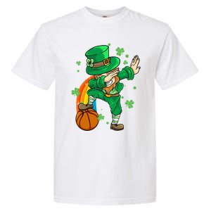 Dabbing Leprechaun St Patricks Day Basketball Cool Gift Garment-Dyed Heavyweight T-Shirt