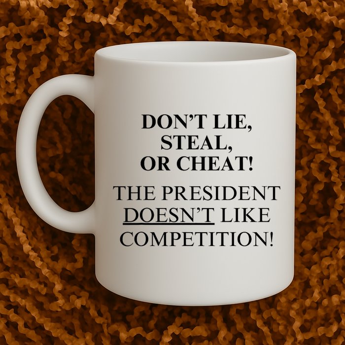 Don’T Lie Steal Or Cheat The President Doesn’T Like Competit Mug
