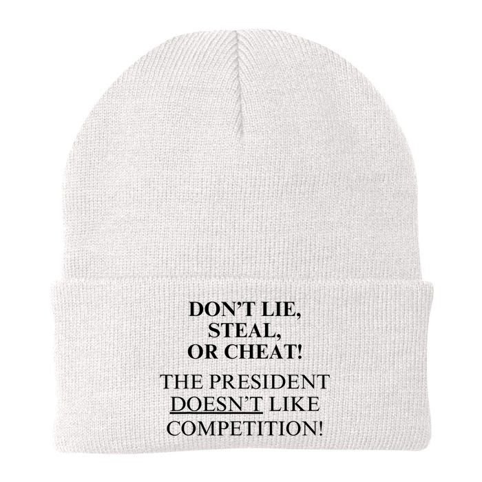 Don’T Lie Steal Or Cheat The President Doesn’T Like Competit Beanie