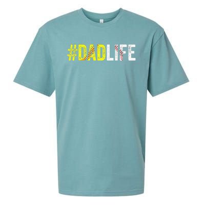 Dad Life Softball Daddy Baseball Sports Lover Fathers Day Sueded Cloud Jersey T-Shirt