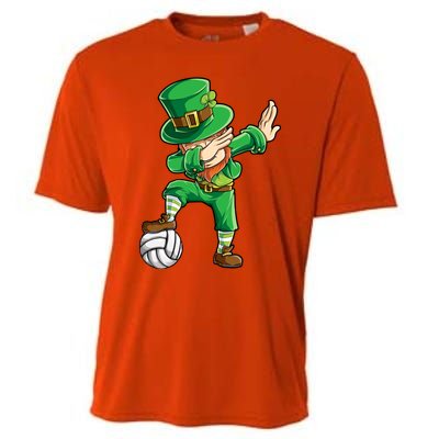 Dabbing Leprechaun St Patricks Day Volleyball Dab Gift Cooling Performance Crew T-Shirt