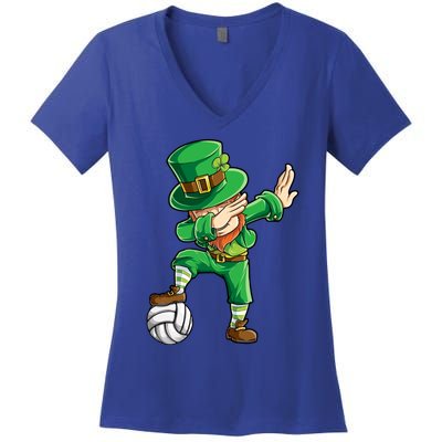 Dabbing Leprechaun St Patricks Day Volleyball Dab Gift Women's V-Neck T-Shirt