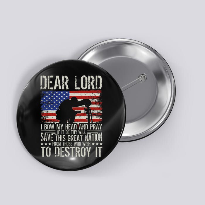 Dear Lord Save This Great Nation Jesus & Trump Maga Gift Button