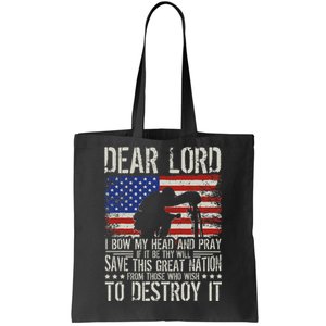 Dear Lord Save This Great Nation Jesus & Trump Maga Gift Tote Bag