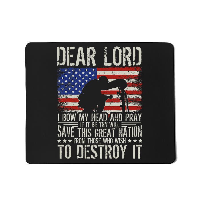 Dear Lord Save This Great Nation Jesus & Trump Maga Gift Mousepad