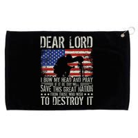 Dear Lord Save This Great Nation Jesus & Trump Maga Gift Grommeted Golf Towel