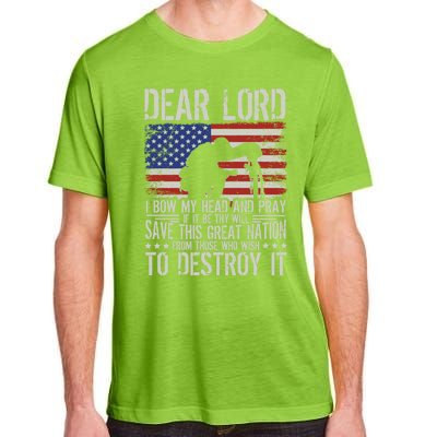 Dear Lord Save This Great Nation Jesus And Trump Maga Gift Adult ChromaSoft Performance T-Shirt