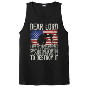 Dear Lord Save This Great Nation Jesus And Trump Maga Gift PosiCharge Competitor Tank