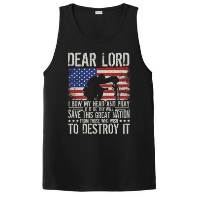 Dear Lord Save This Great Nation Jesus And Trump Maga Gift PosiCharge Competitor Tank