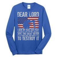 Dear Lord Save This Great Nation Jesus And Trump Maga Gift Tall Long Sleeve T-Shirt