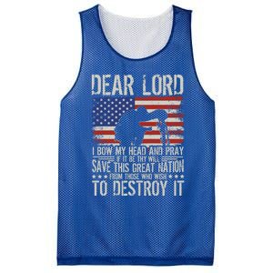 Dear Lord Save This Great Nation Jesus And Trump Maga Gift Mesh Reversible Basketball Jersey Tank