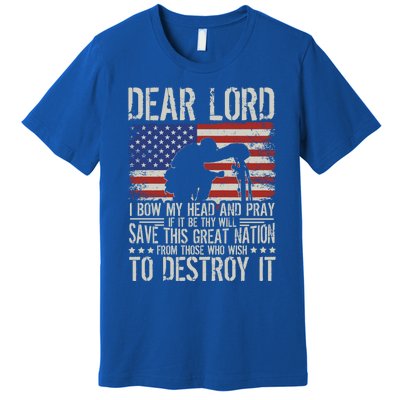 Dear Lord Save This Great Nation Jesus And Trump Maga Gift Premium T-Shirt