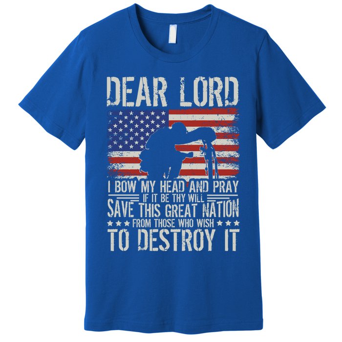 Dear Lord Save This Great Nation Jesus And Trump Maga Gift Premium T-Shirt