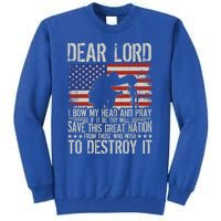 Dear Lord Save This Great Nation Jesus And Trump Maga Gift Tall Sweatshirt