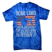 Dear Lord Save This Great Nation Jesus And Trump Maga Gift Tie-Dye T-Shirt