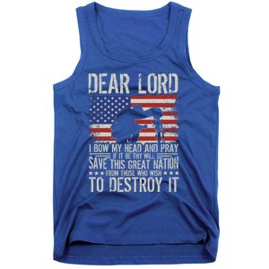 Dear Lord Save This Great Nation Jesus And Trump Maga Gift Tank Top