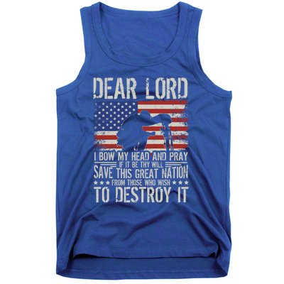 Dear Lord Save This Great Nation Jesus And Trump Maga Gift Tank Top