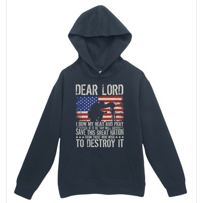 Dear Lord Save This Great Nation Jesus And Trump Maga Gift Urban Pullover Hoodie