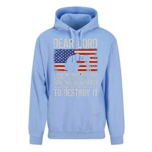 Dear Lord Save This Great Nation Jesus And Trump Maga Gift Unisex Surf Hoodie