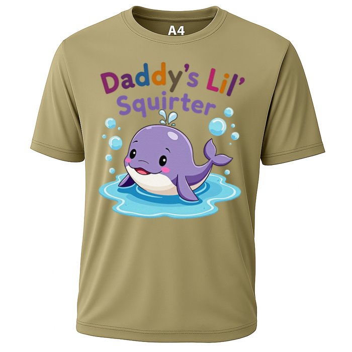 DaddyS Lil Squirter Inappropriate Funny Embarrassing Women Cooling Performance Crew T-Shirt