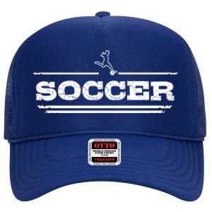 Distressed Look Soccer Gift For Soccer Players Gift High Crown Mesh Back Trucker Hat