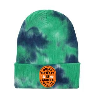 Drink Like Str.Ait Smoke Like Willie Tie Dye 12in Knit Beanie