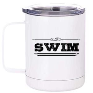 Distressed Look Swimming Gift For Swimmers Meaningful Gift 12 oz Stainless Steel Tumbler Cup