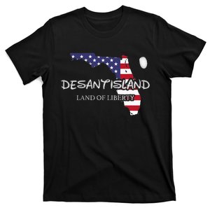 DeSantisLand Land State Of Liberty Florida Map Patriotic T-Shirt