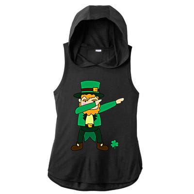 Dabbing Leprechaun St Patricks Day Dab Dance Gift Ladies PosiCharge Tri-Blend Wicking Draft Hoodie Tank