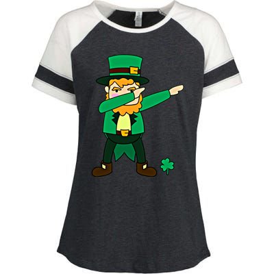 Dabbing Leprechaun St Patricks Day Dab Dance Gift Enza Ladies Jersey Colorblock Tee