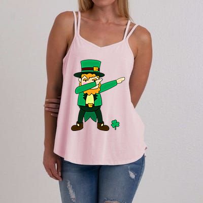 Dabbing Leprechaun St Patricks Day Dab Dance Gift Women's Strappy Tank