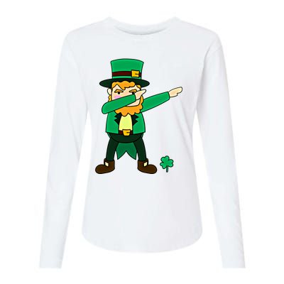 Dabbing Leprechaun St Patricks Day Dab Dance Gift Womens Cotton Relaxed Long Sleeve T-Shirt