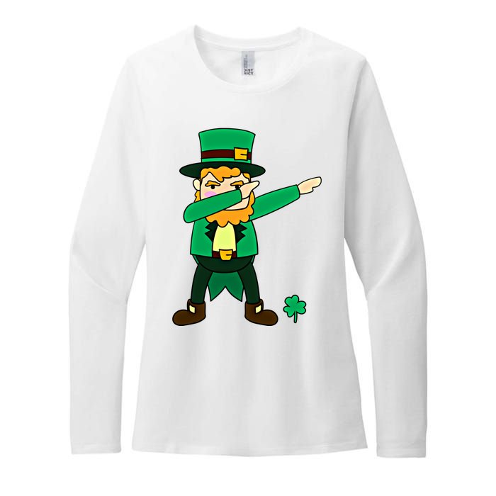 Dabbing Leprechaun St Patricks Day Dab Dance Gift Womens CVC Long Sleeve Shirt