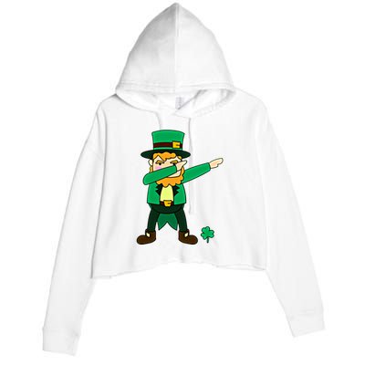 Dabbing Leprechaun St Patricks Day Dab Dance Gift Crop Fleece Hoodie