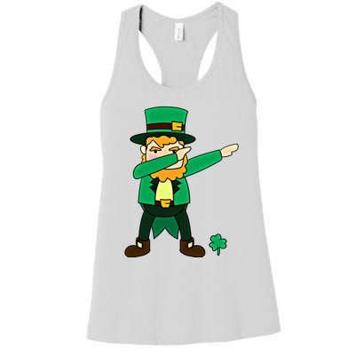 Dabbing Leprechaun St Patricks Day Dab Dance Gift Women's Racerback Tank