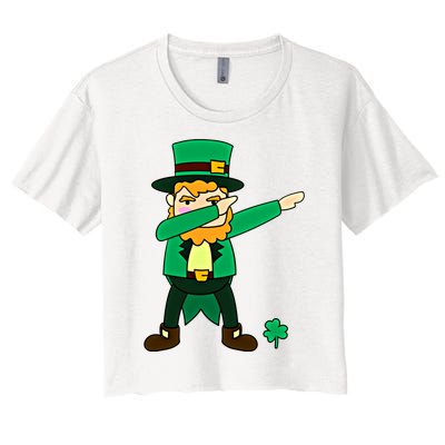 Dabbing Leprechaun St Patricks Day Dab Dance Gift Women's Crop Top Tee