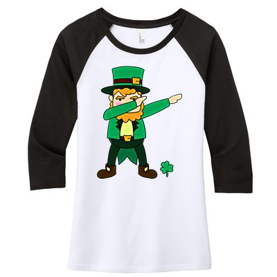 Dabbing Leprechaun St Patricks Day Dab Dance Gift Women's Tri-Blend 3/4-Sleeve Raglan Shirt