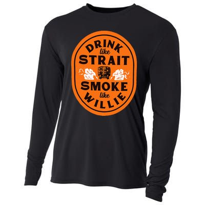 Drink Like S.T.R.A.I.T. Smoke Like Willie Cooling Performance Long Sleeve Crew