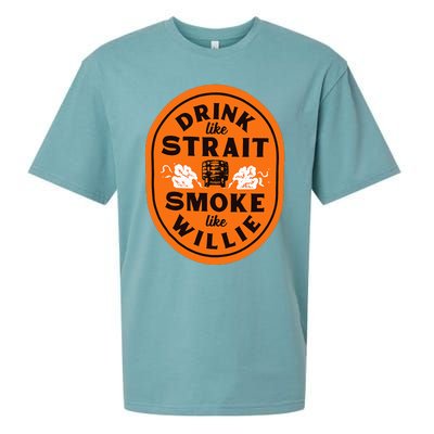 Drink Like S.T.R.A.I.T. Smoke Like Willie Sueded Cloud Jersey T-Shirt