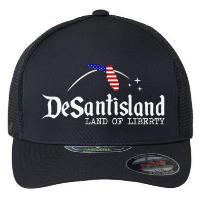 DeSantisLand Land State of Liberty Florida Map Patriotic Flexfit Unipanel Trucker Cap