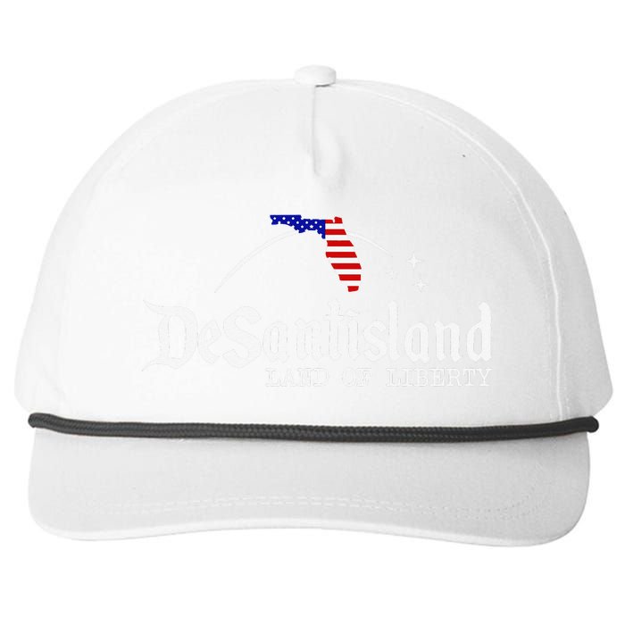 DeSantisLand Land State of Liberty Florida Map Patriotic Snapback Five-Panel Rope Hat