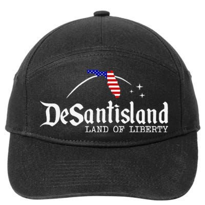 DeSantisLand Land State of Liberty Florida Map Patriotic 7-Panel Snapback Hat