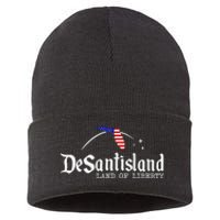 DeSantisLand Land State of Liberty Florida Map Patriotic Sustainable Knit Beanie