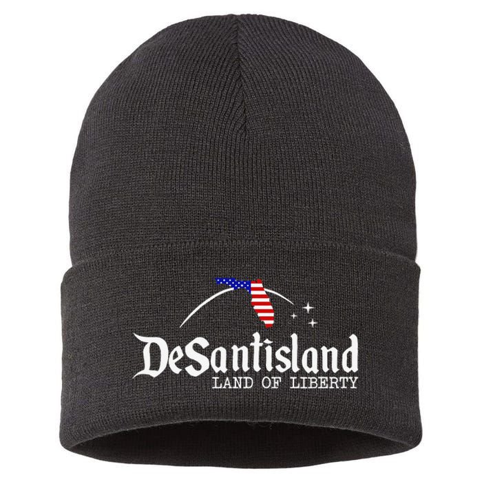 DeSantisLand Land State of Liberty Florida Map Patriotic Sustainable Knit Beanie