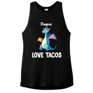 Dragons Love Tacos Funny Tacos Lover Gifts Ladies PosiCharge Tri-Blend Wicking Tank