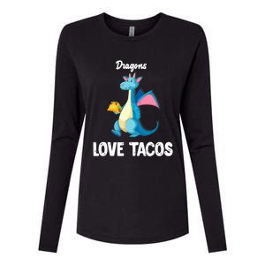 Dragons Love Tacos Funny Tacos Lover Gifts Womens Cotton Relaxed Long Sleeve T-Shirt