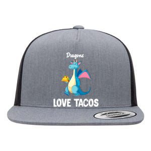 Dragons Love Tacos Funny Tacos Lover Gifts Flat Bill Trucker Hat