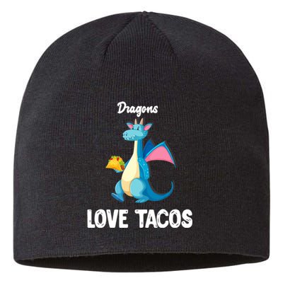 Dragons Love Tacos Funny Tacos Lover Gifts Sustainable Beanie