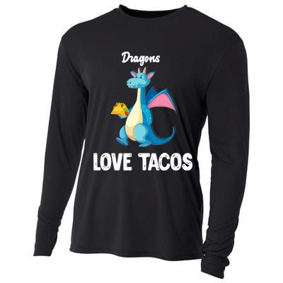 Dragons Love Tacos Funny Tacos Lover Gifts Cooling Performance Long Sleeve Crew
